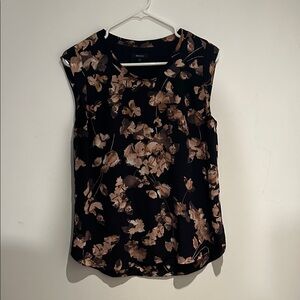 RW&CO. Black and Brown Floral Blouse